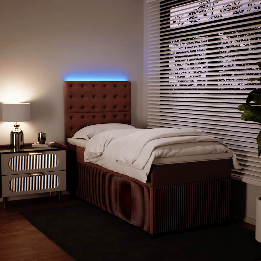 Box spring krevet s madracem ružičasti 90x190 cm baršunasti