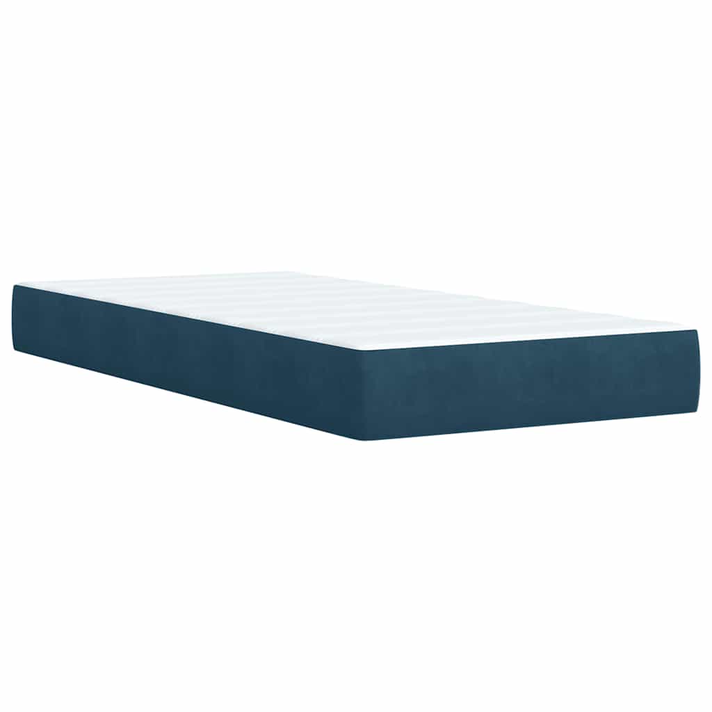 Box spring krevet s madracem plavi 90x200 cm baršunasti