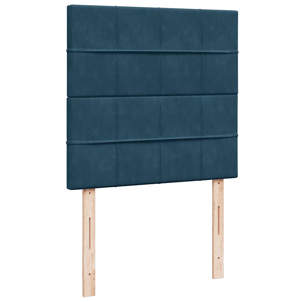 Box spring krevet s madracem plavi 90x200 cm baršunasti