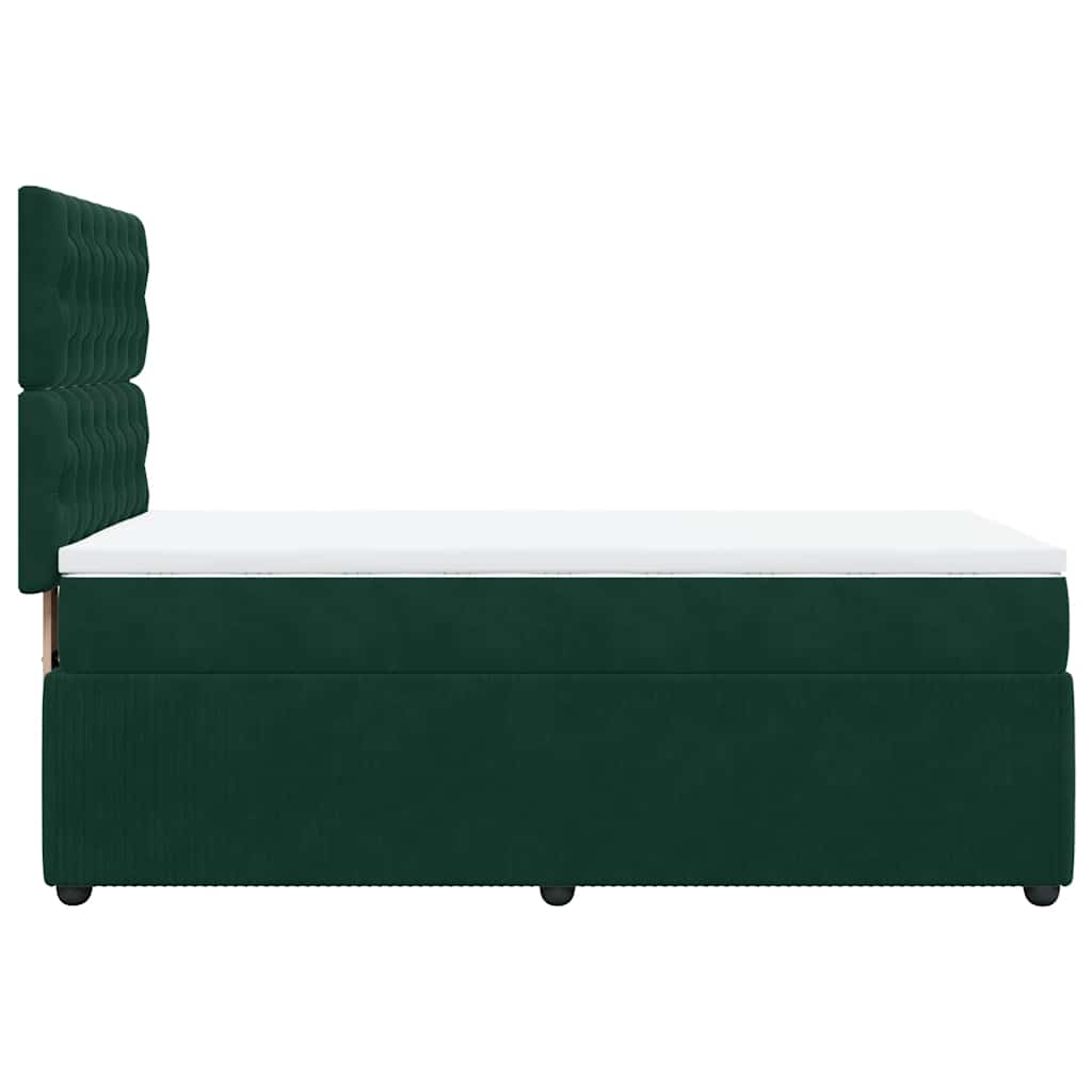 Box spring krevet s madracem tamnozeleni 90x200 cm baršunasti