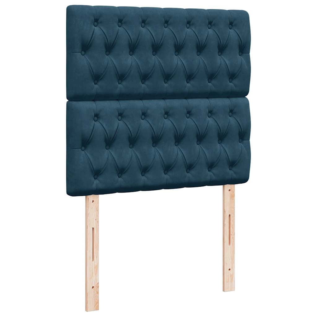 Box spring krevet s madracem plavi 90x200 cm baršunasti