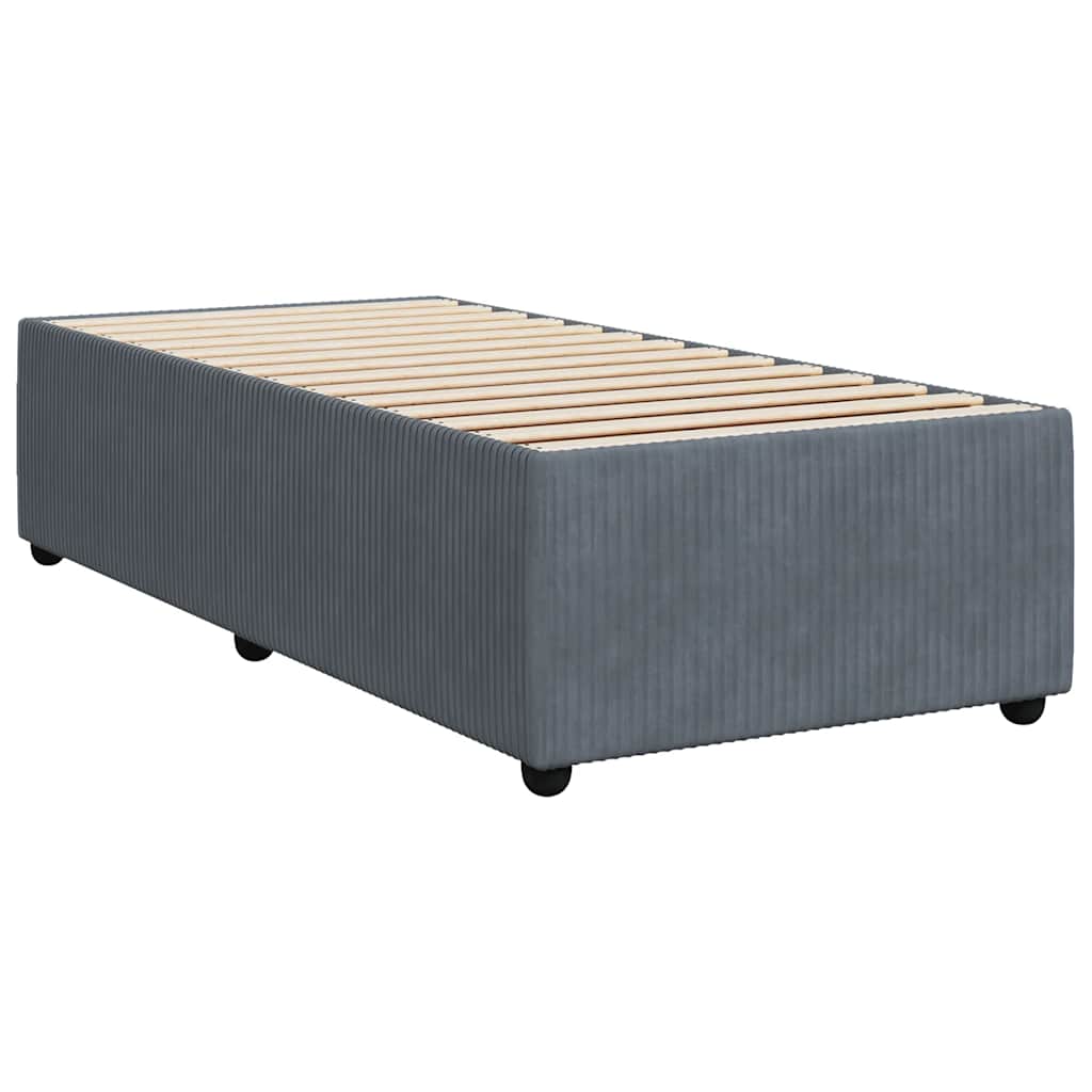 Box spring krevet s madracem tamnosivi 90x200 cm baršunasti