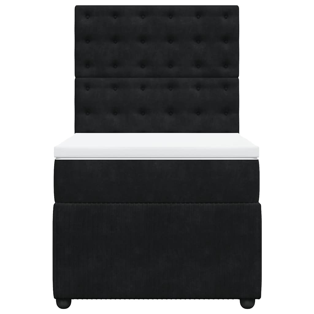 Box spring krevet s madracem crni 90x200 cm baršunasti