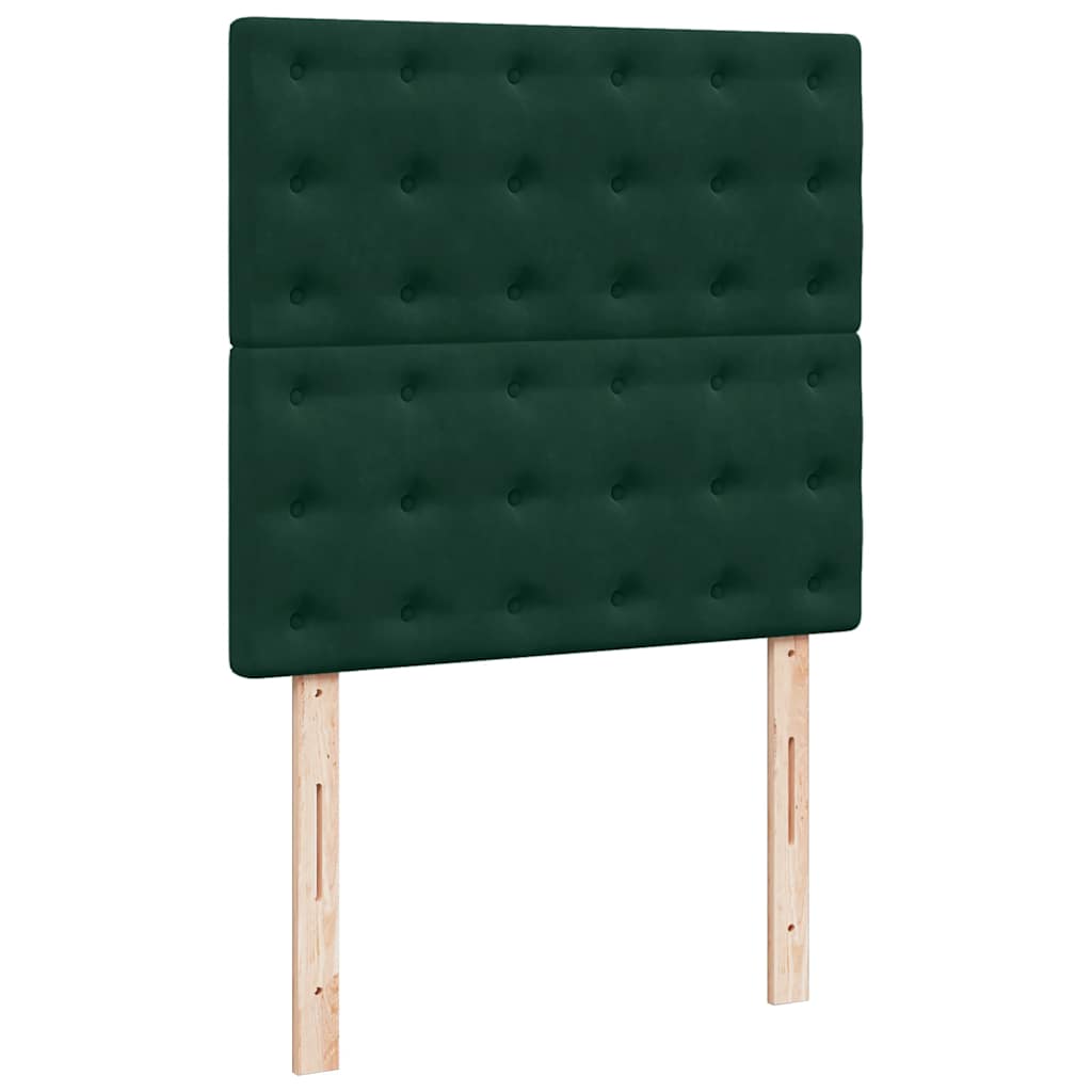 Box spring krevet s madracem tamnozeleni 90x200 cm baršunasti
