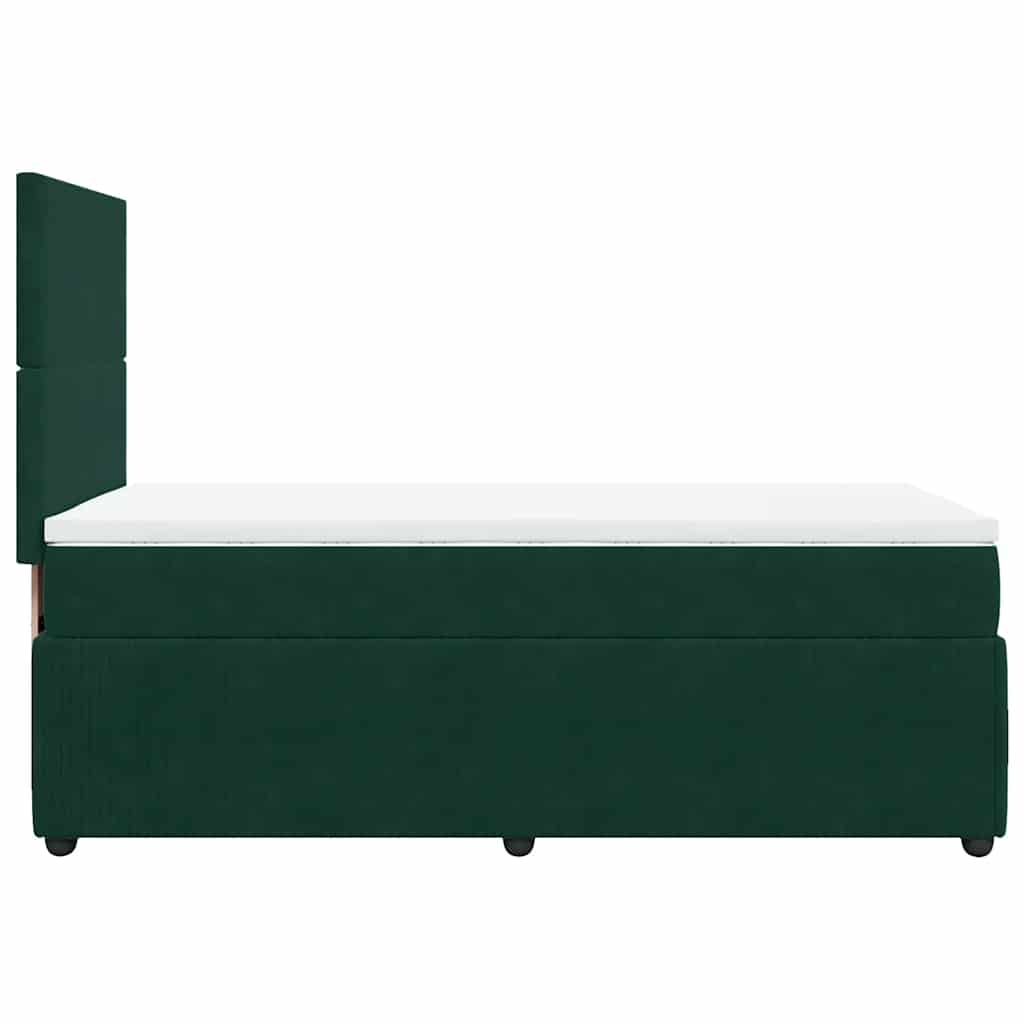Box spring krevet s madracem tamnozeleni 100x200 cm baršunasti