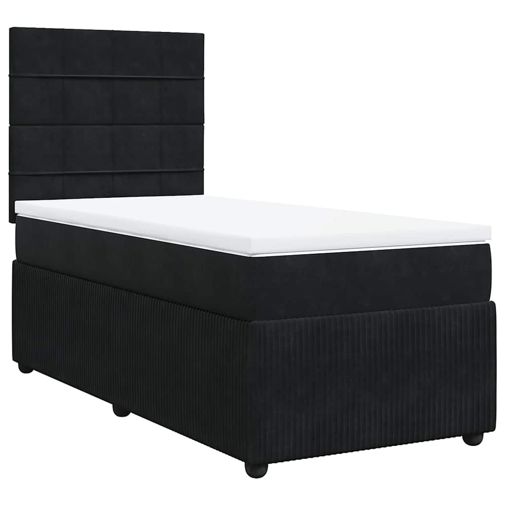 Box spring krevet s madracem crni 100x200 cm baršunasti