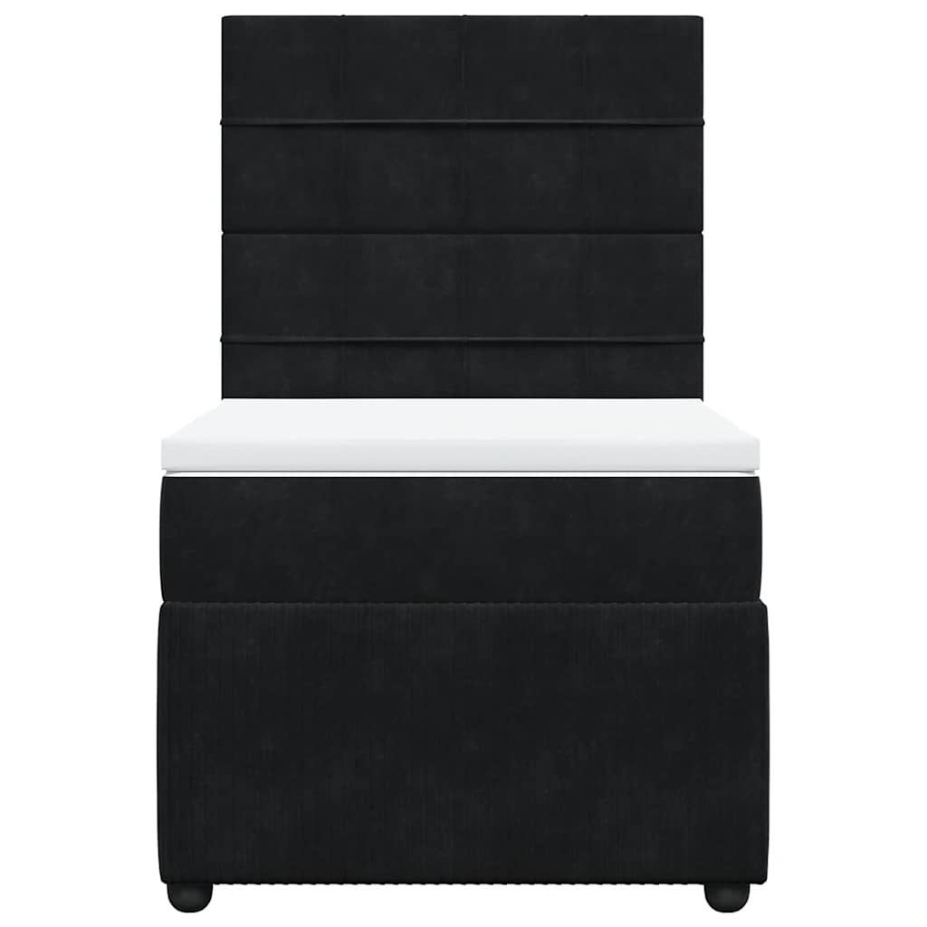 Box spring krevet s madracem crni 100x200 cm baršunasti