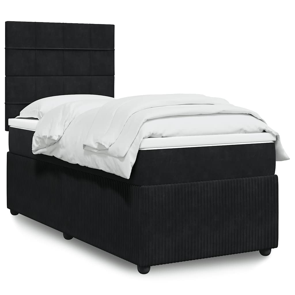 Box spring krevet s madracem crni 100x200 cm baršunasti