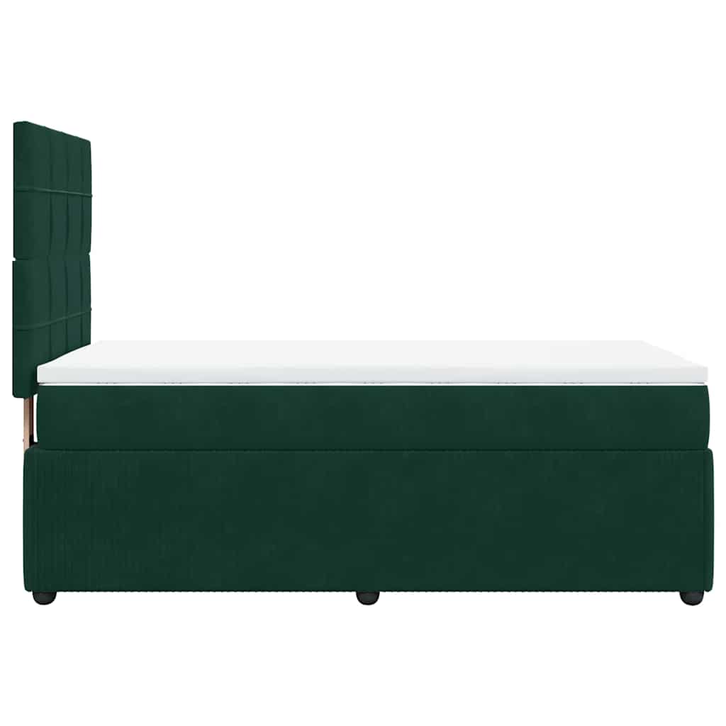 Box spring krevet s madracem tamnozeleni 100x200 cm baršunasti
