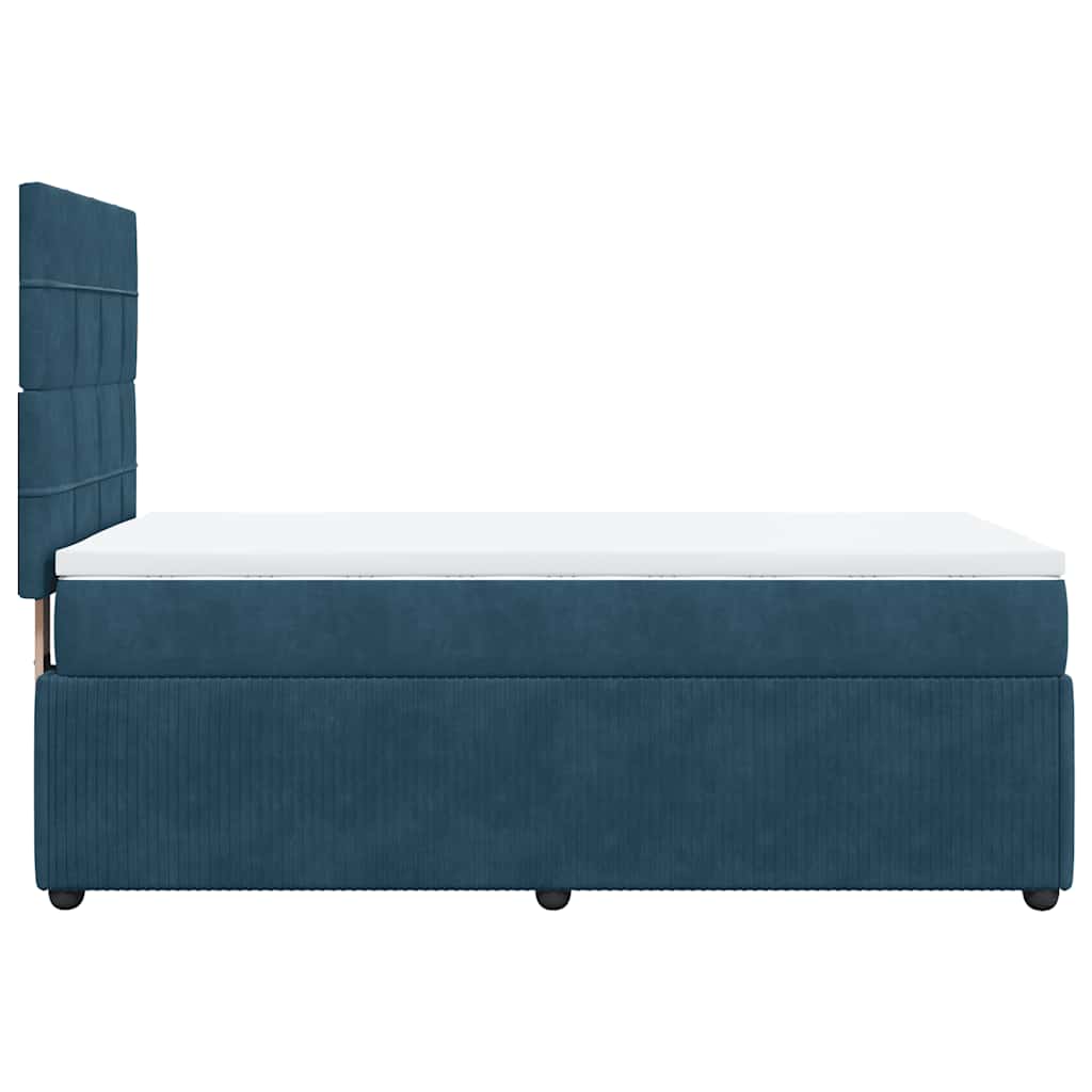 Box spring krevet s madracem plavi 100x200 cm baršunasti