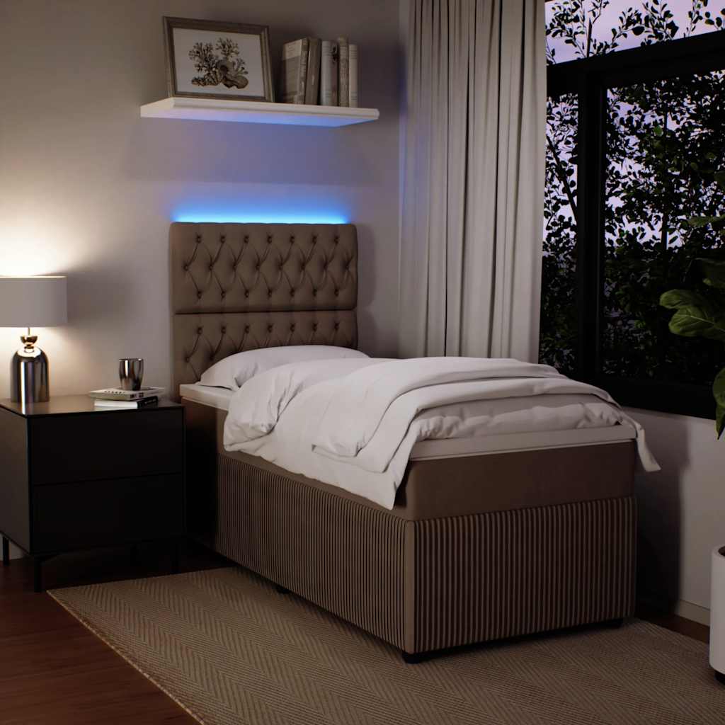 Box spring krevet s madracem svjetlosivi 100x200 cm baršunasti
