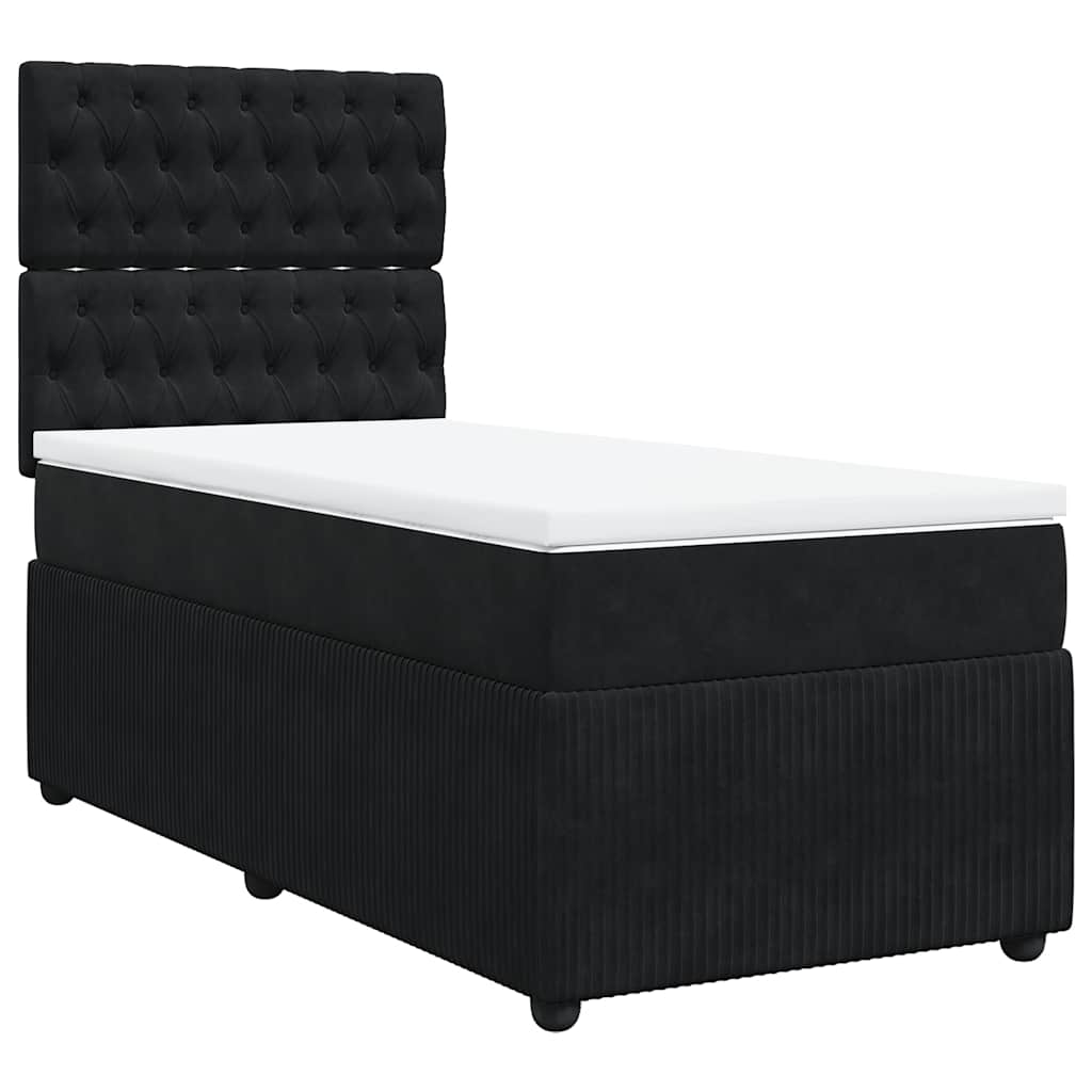 Box spring krevet s madracem crni 100x200 cm baršunasti