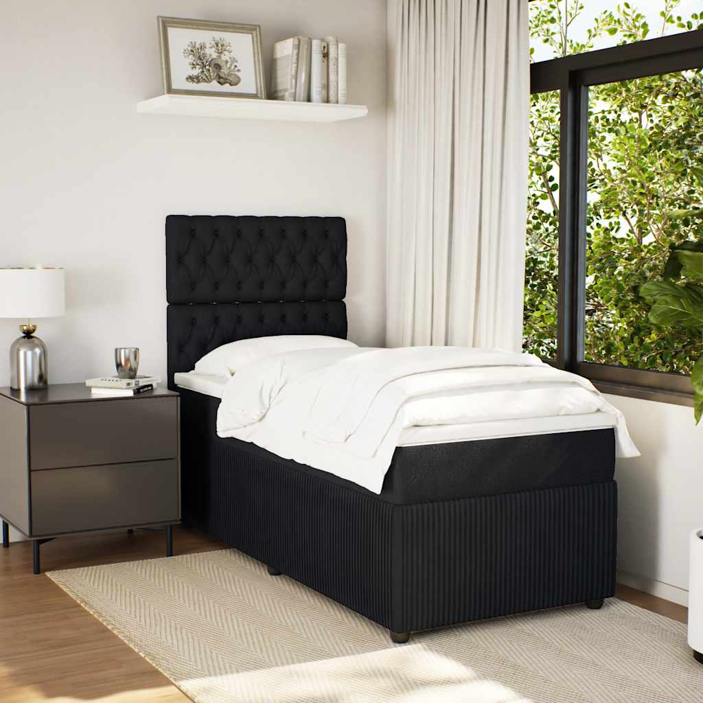 Box spring krevet s madracem crni 100x200 cm baršunasti
