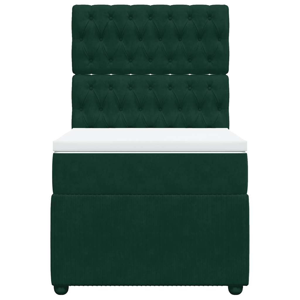 Box spring krevet s madracem tamnozeleni 100x200 cm baršunasti