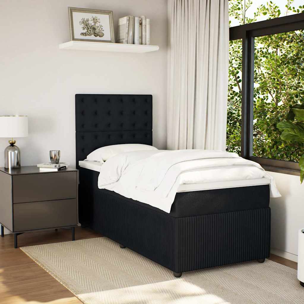 Box spring krevet s madracem crni 100x200 cm baršunasti