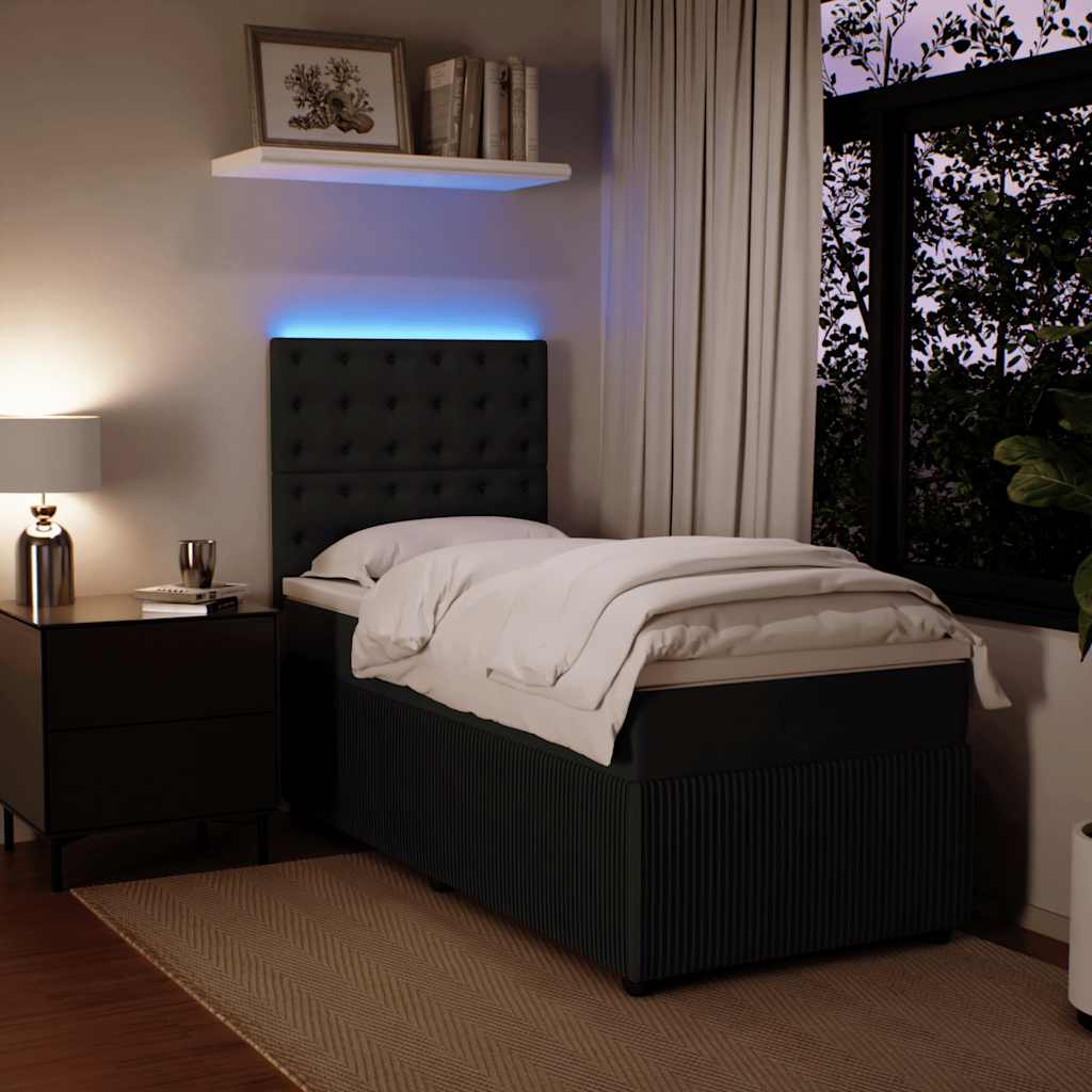 Box spring krevet s madracem crni 100x200 cm baršunasti