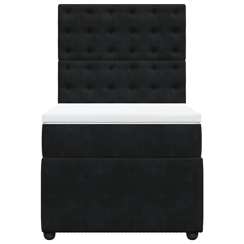 Box spring krevet s madracem crni 100x200 cm baršunasti