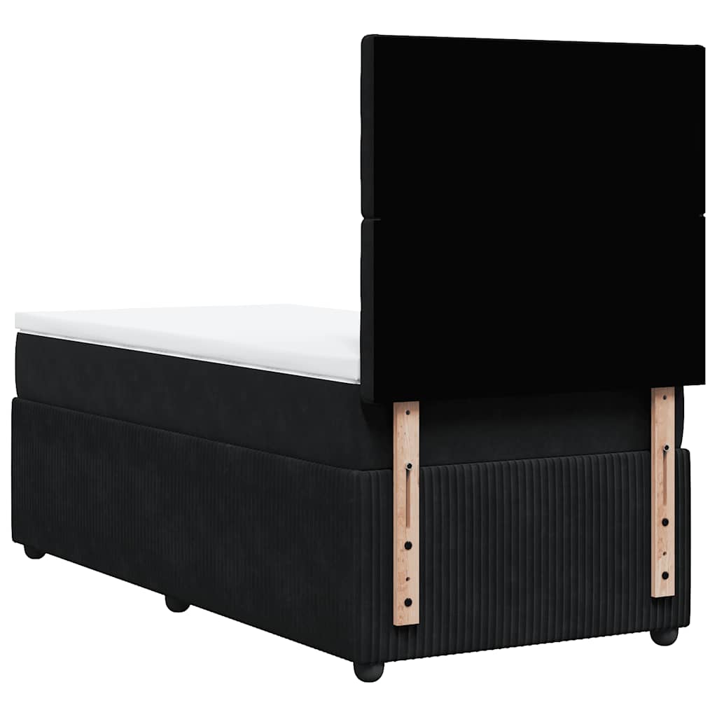 Box spring krevet s madracem crni 100x200 cm baršunasti