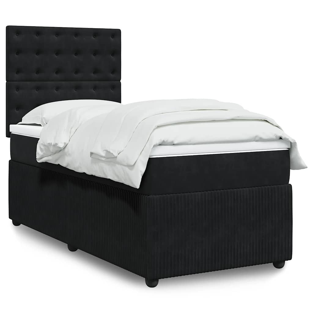 Box spring krevet s madracem crni 100x200 cm baršunasti