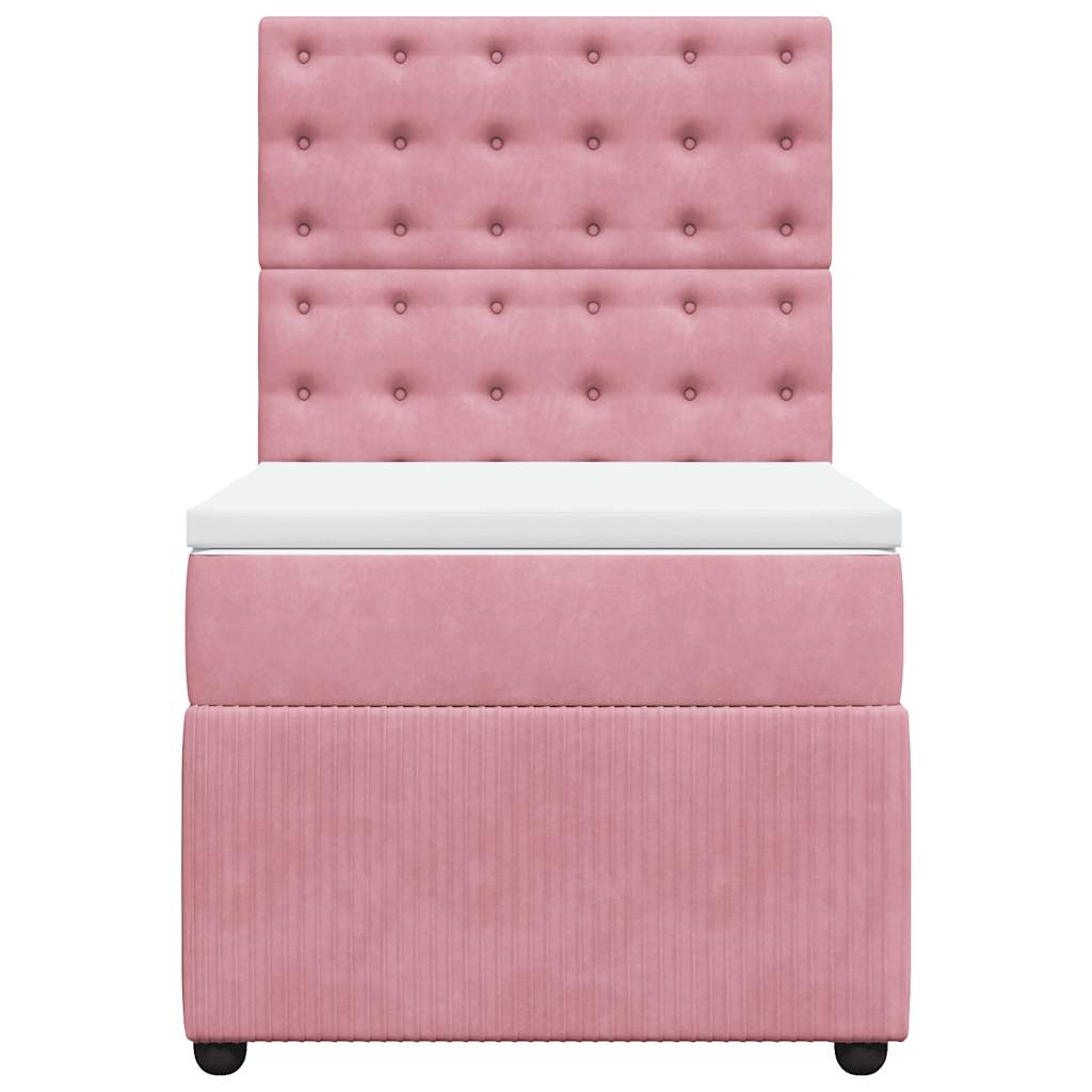 Box spring krevet s madracem ružičasti 100x200 cm baršunasti