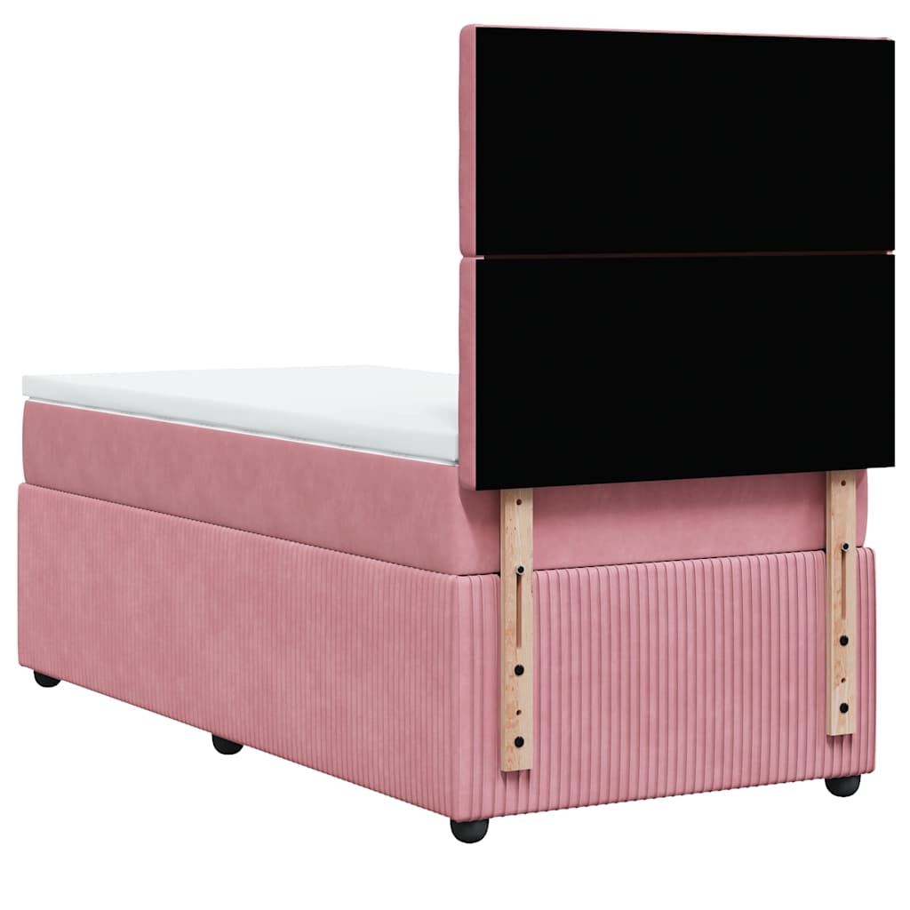 Box spring krevet s madracem ružičasti 100x200 cm baršunasti