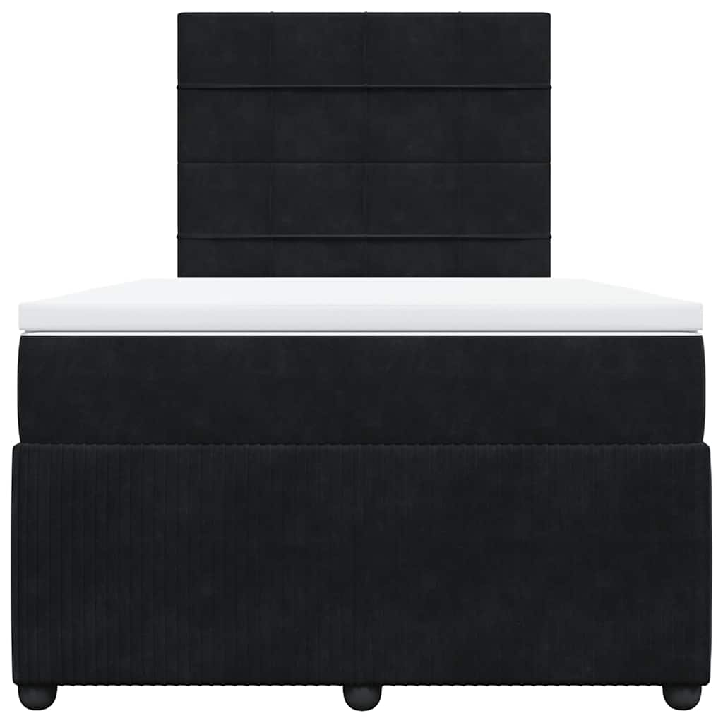 Krevet box spring s madracem crni 120 x 190 cm baršunasti