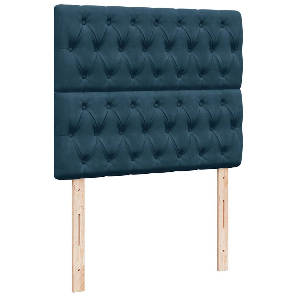 Krevet s oprugama i madracem plavi 120 x 190 cm baršun