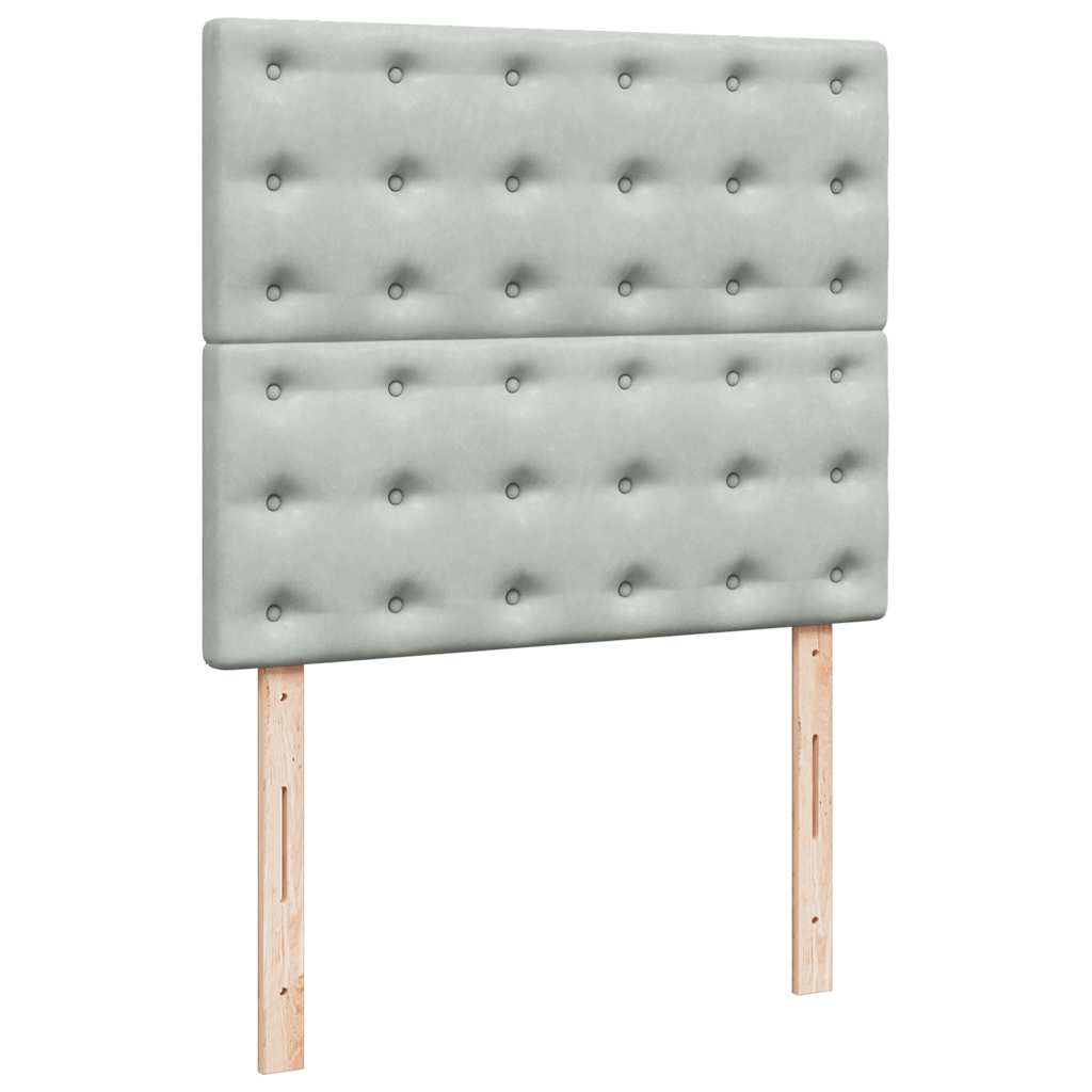 Krevet s oprugama i madracem svjetlosivi 120x190 cm baršunasti