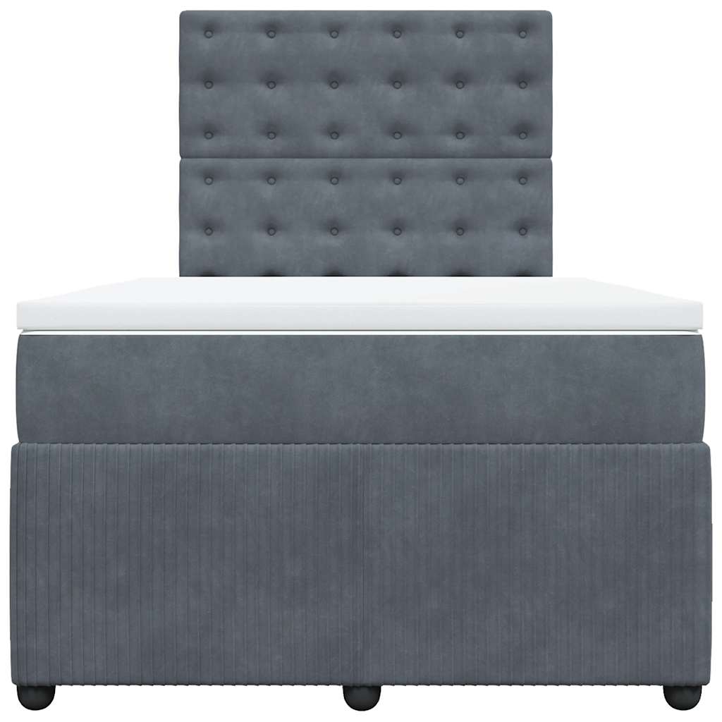 Krevet box spring s madracem tamnosivi 120 x 190 cm baršun