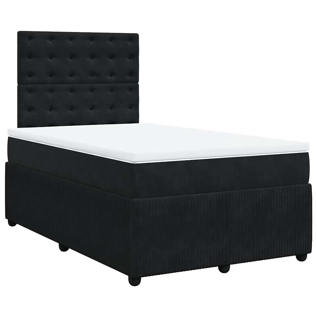 Krevet box spring s madracem crni 120 x 190 cm baršunasti