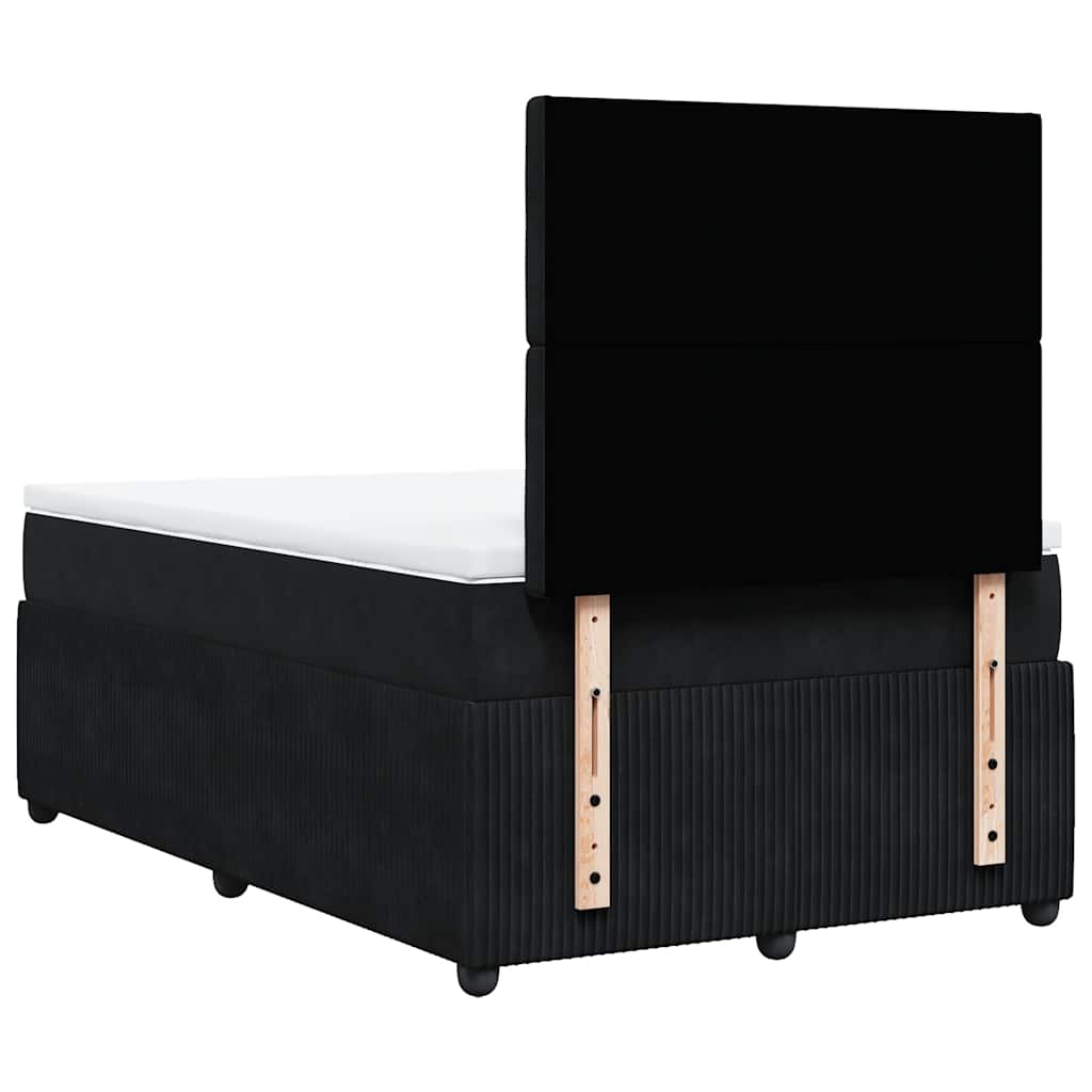 Krevet box spring s madracem crni 120 x 190 cm baršunasti