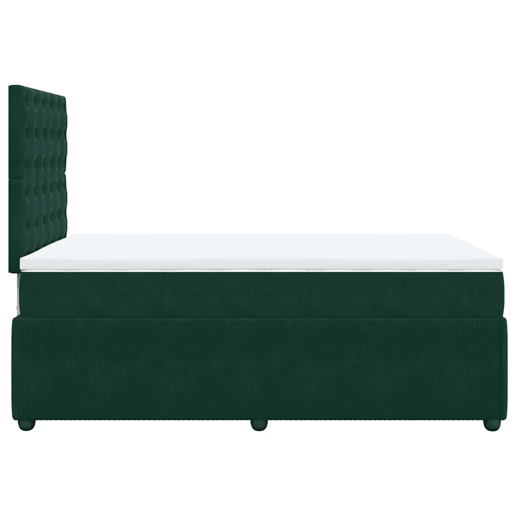 Krevet box spring s madracem tamnozeleni 120x190 cm baršunasti