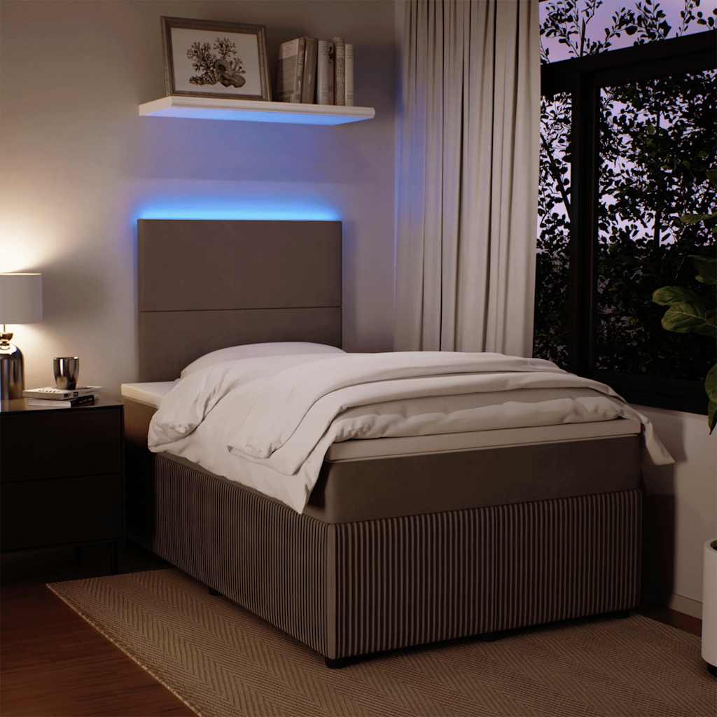 Box spring krevet s madracem svjetlosivi 120x200 cm baršunasti
