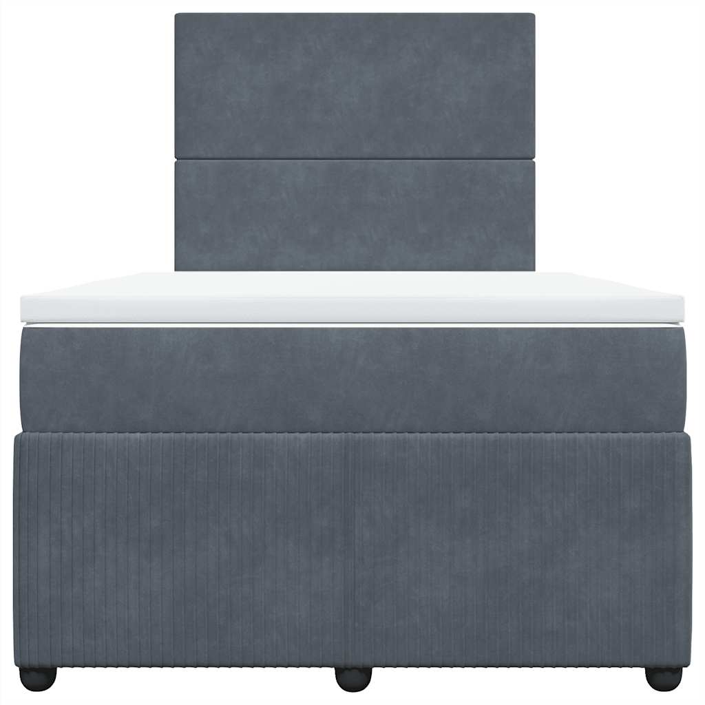 Box spring krevet s madracem tamnosivi 120 x 200 cm baršunasti
