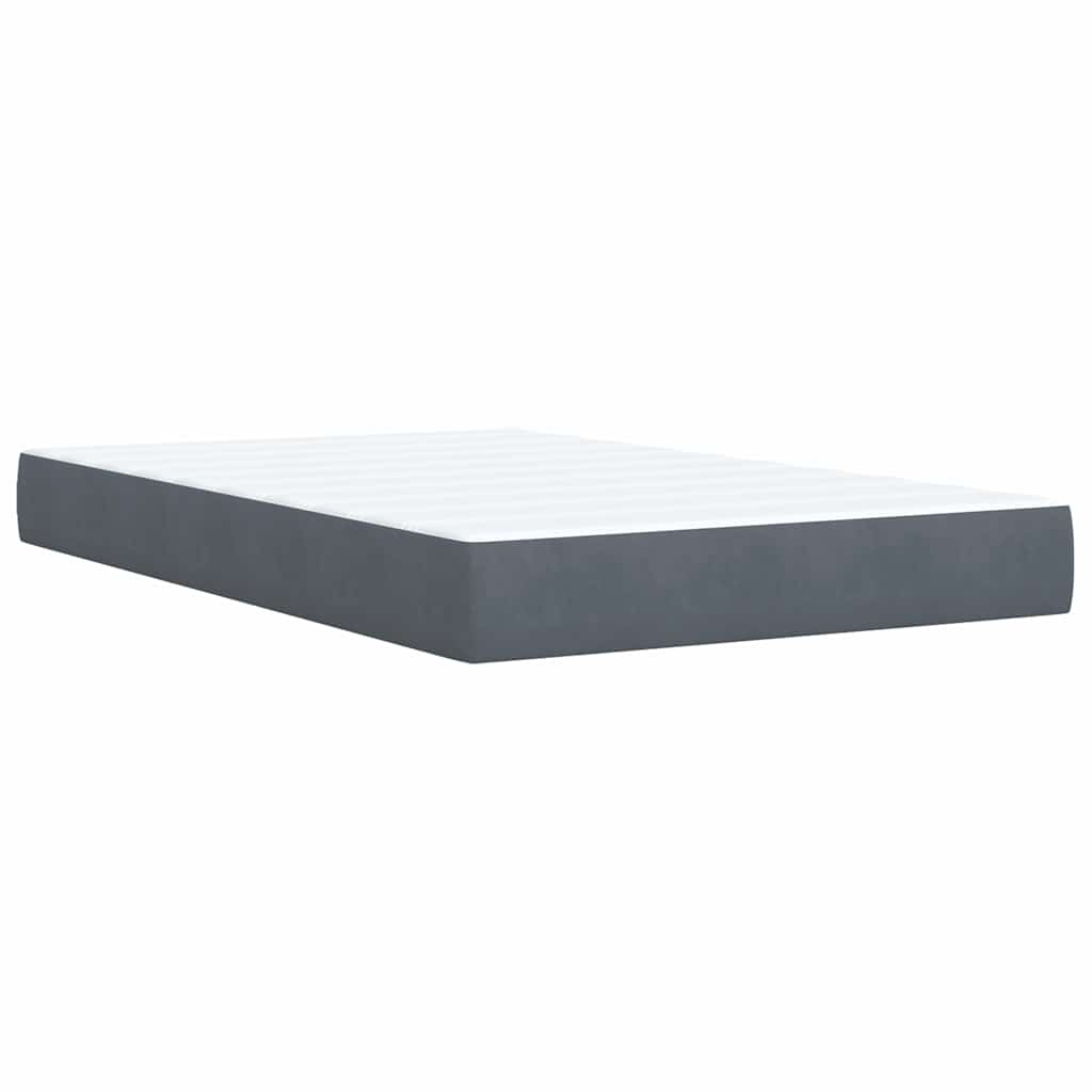 Box spring krevet s madracem tamnosivi 120 x 200 cm baršunasti
