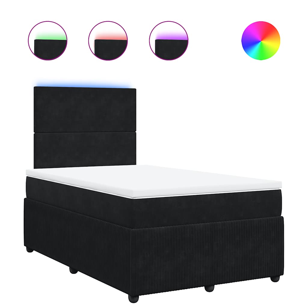 Box spring krevet s madracem crni 120 x 200 cm baršunasti