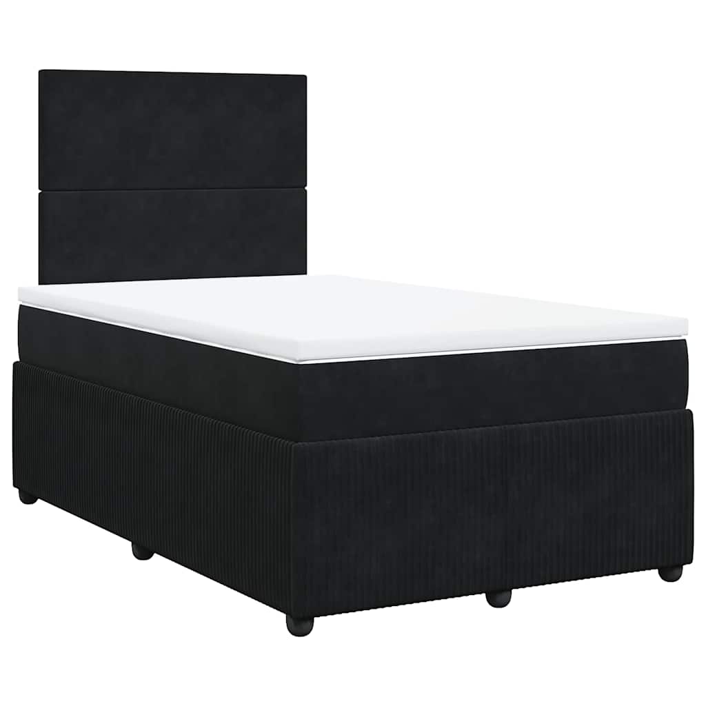 Box spring krevet s madracem crni 120 x 200 cm baršunasti