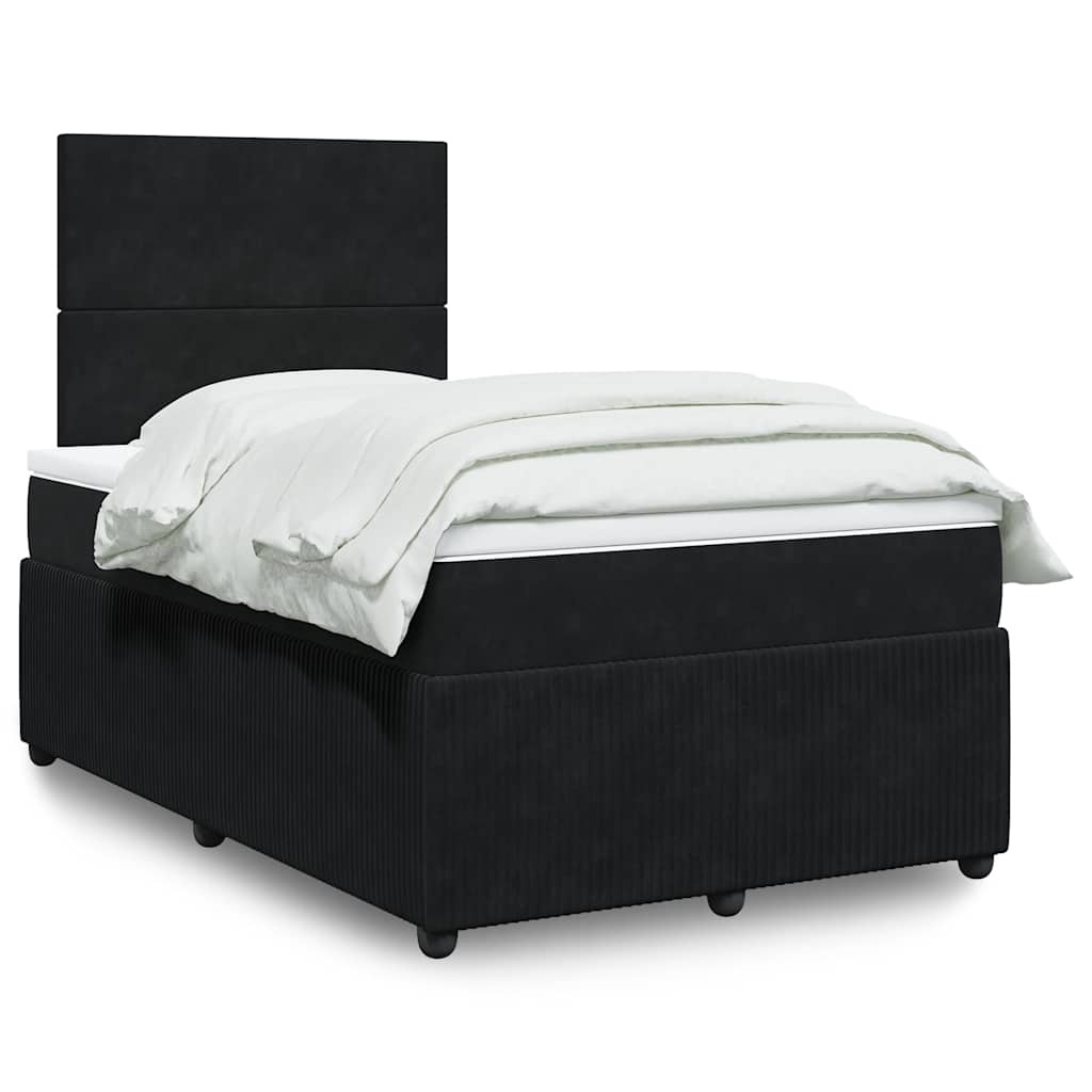 Box spring krevet s madracem crni 120 x 200 cm baršunasti