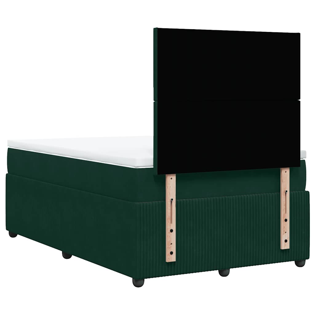 Box spring krevet s madracem tamnozeleni 120x200 cm baršunasti
