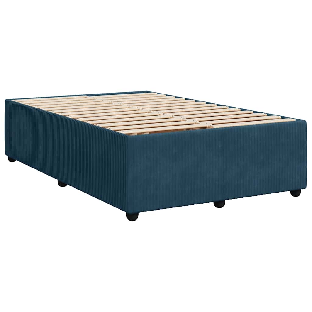 Krevet s oprugama i madracem plavi 120 x 200 cm baršun