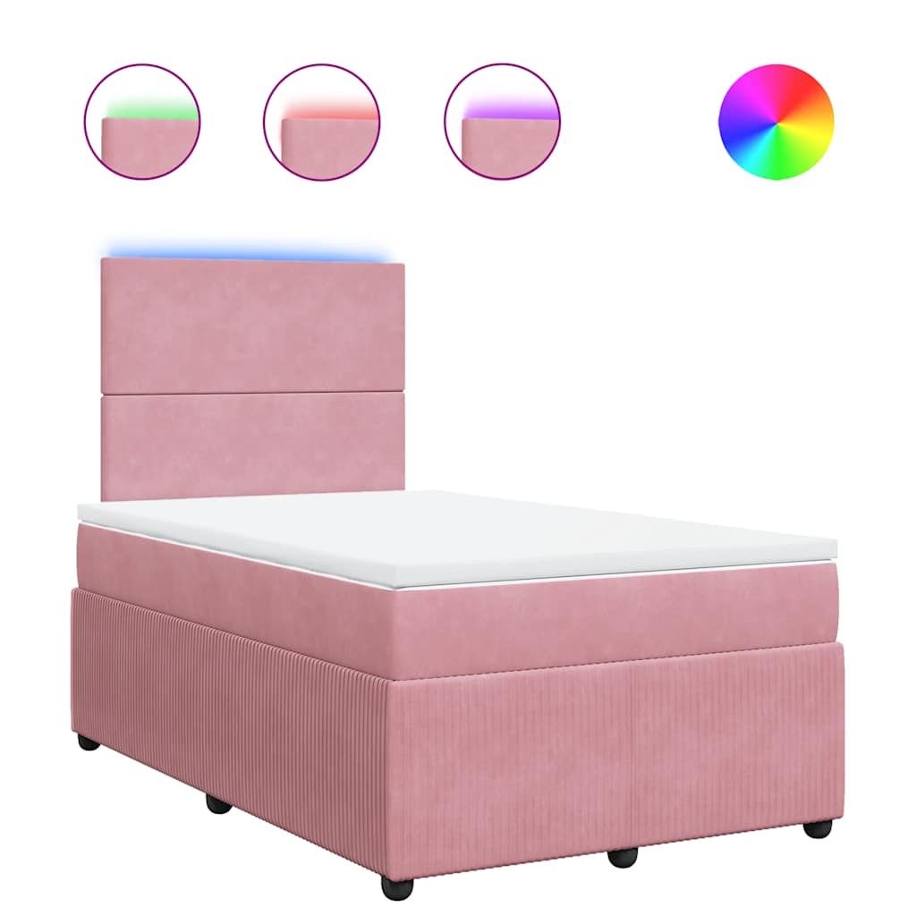 Box spring krevet s madracem ružičasti 120 x 200 cm baršunasti