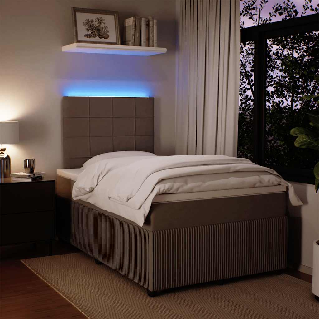 Box spring krevet s madracem svjetlosivi 120x200 cm baršunasti