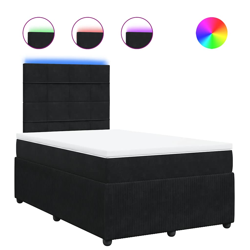 Box spring krevet s madracem crni 120 x 200 cm baršunasti