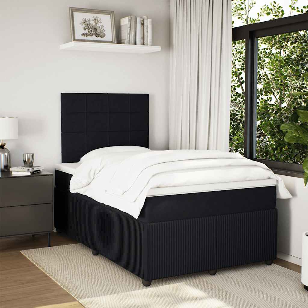 Box spring krevet s madracem crni 120 x 200 cm baršunasti