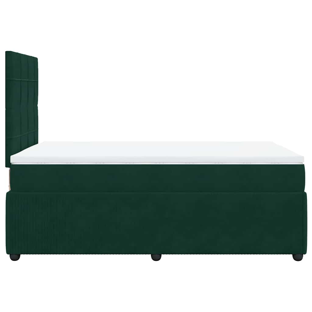 Box spring krevet s madracem tamnozeleni 120x200 cm baršunasti