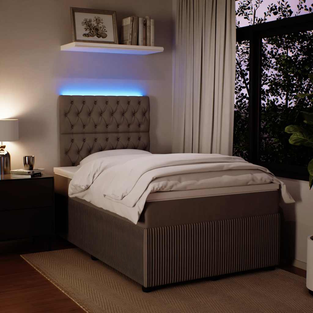 Box spring krevet s madracem svjetlosivi 120x200 cm baršunasti