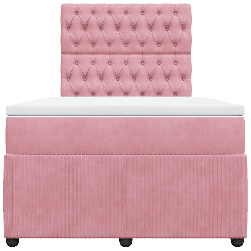 Box spring krevet s madracem ružičasti 120 x 200 cm baršunasti