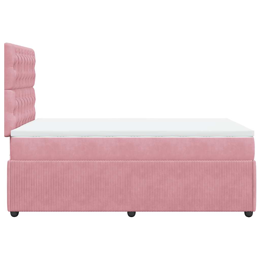 Box spring krevet s madracem ružičasti 120 x 200 cm baršunasti