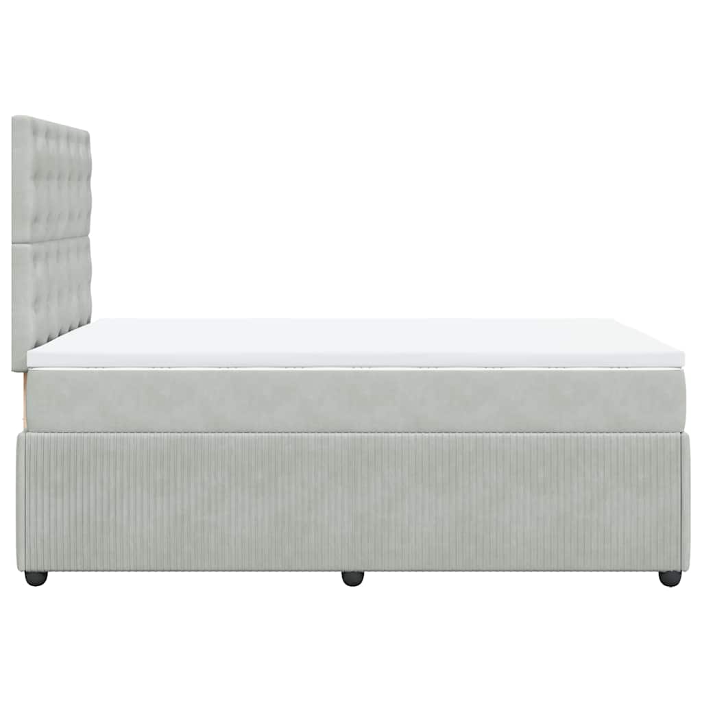 Box spring krevet s madracem svjetlosivi 120x200 cm baršunasti