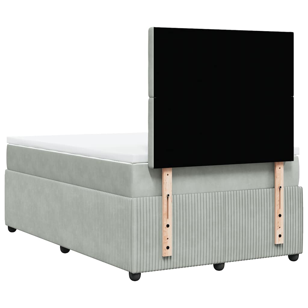 Box spring krevet s madracem svjetlosivi 120x200 cm baršunasti